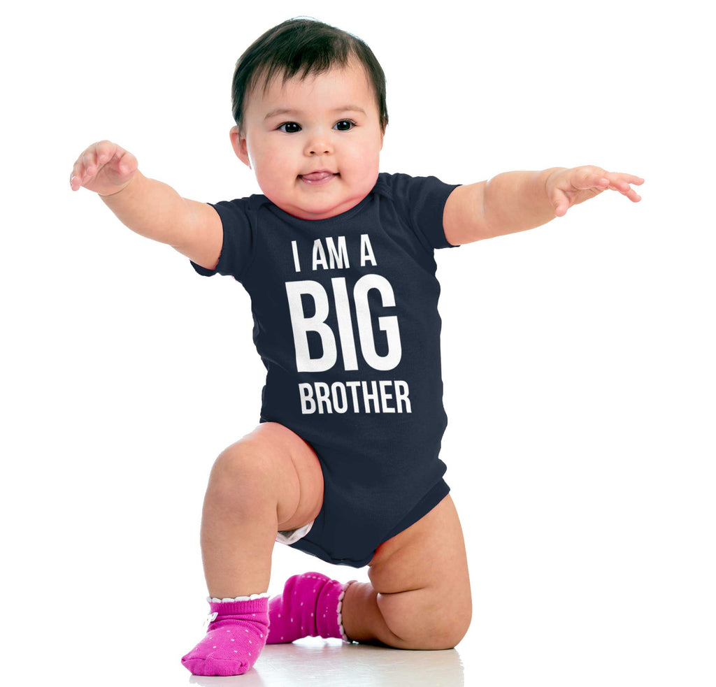 I Am A Big Brother Romper Bodysuit-Direct To Garment Print-Brisco Baby