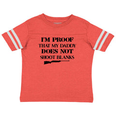 Shoot Blanks Toddler Football Jersey Tee-Direct To Garment Print-Brisco Baby