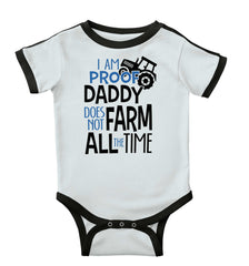 Farm All The Time Ringer Romper Bodysuit-Direct To Garment Print-Brisco Baby