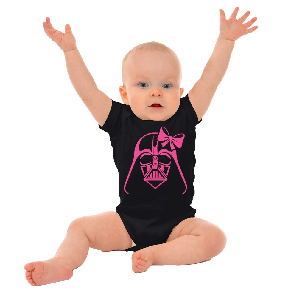 Pink Darth Vader Romper Bodysuit-Direct To Garment Print-Brisco Baby