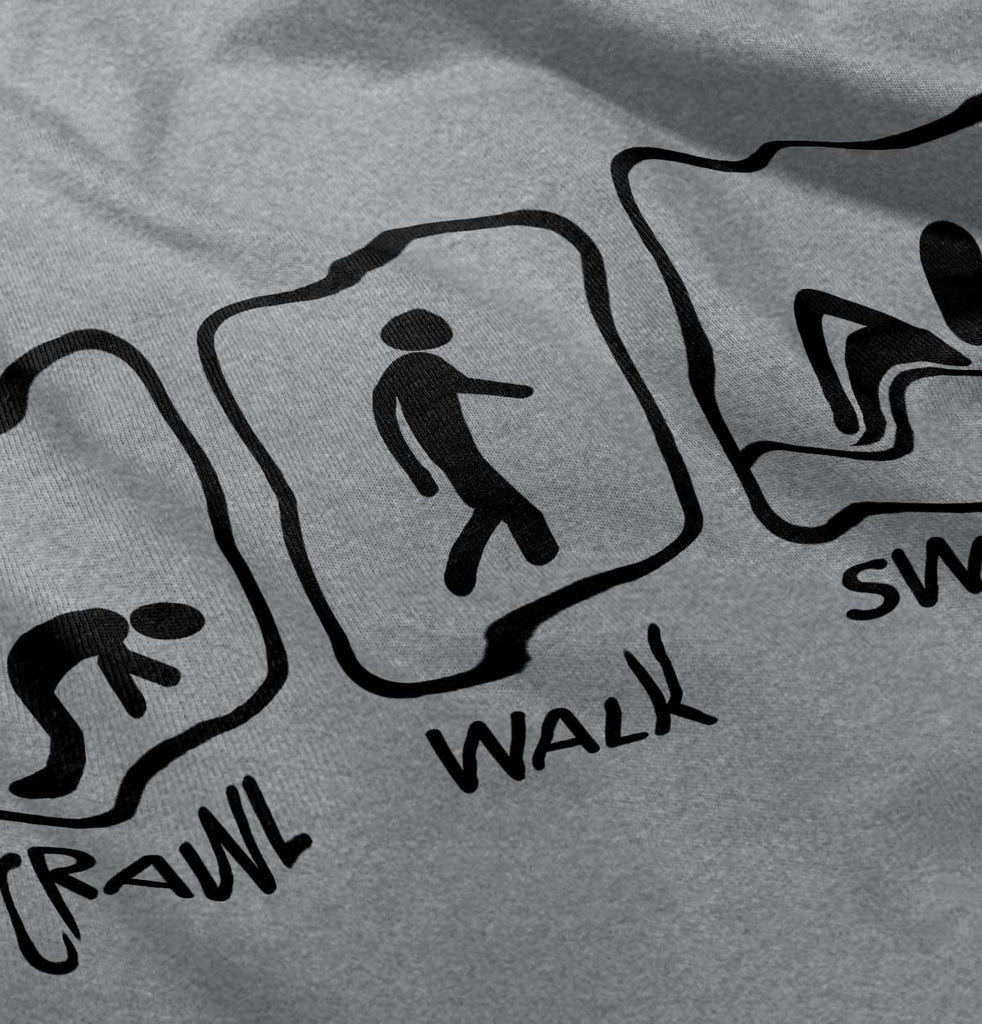 Crawl Walk Swim Infant Toddler T Shirt-Direct To Garment Print-Brisco Baby