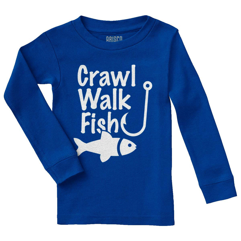 Crawl Walk Fish Solid Baby Pajama Top-Direct To Garment Print-Brisco Baby