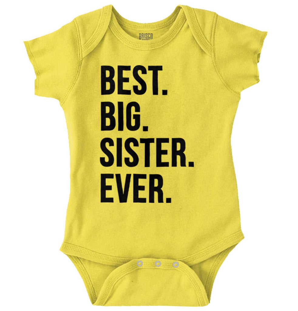 Best Big Sister Ever Romper Bodysuit-Direct To Garment Print-Brisco Baby