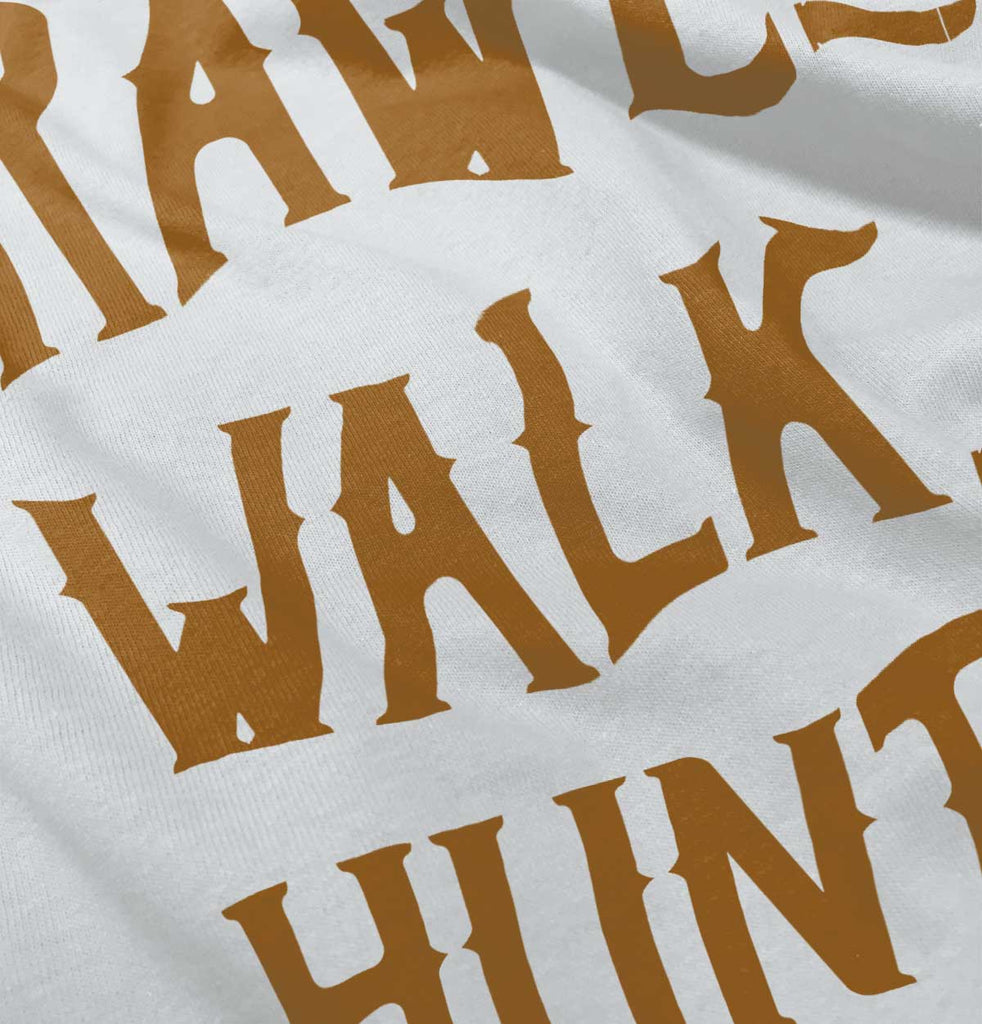 Crawl Walk Hunt Baby Romper Bodysuit-Direct To Garment Print-Brisco Baby