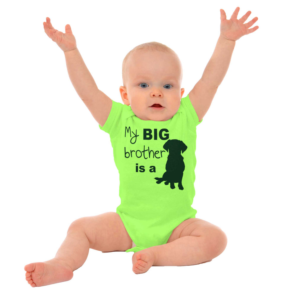 Brother is a Dog Romper Bodysuit-Direct To Garment Print-Brisco Baby