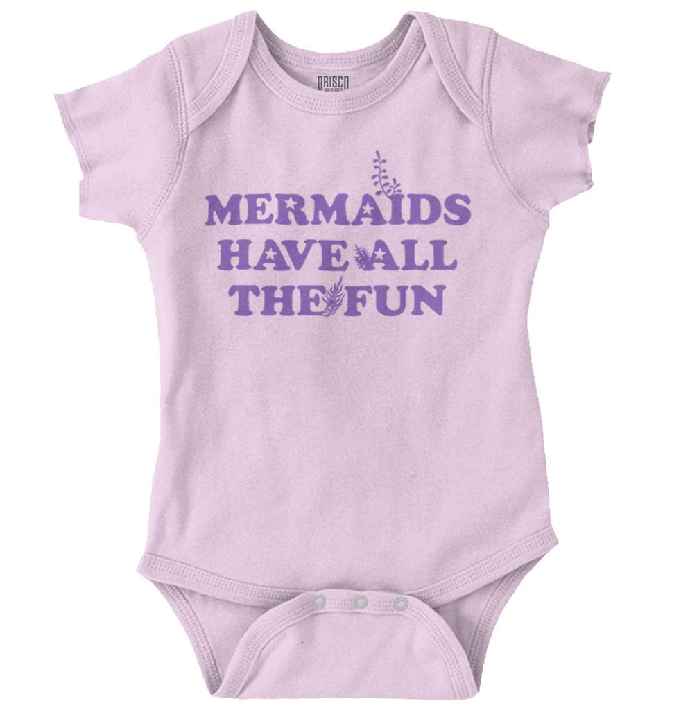 Mermaids Have Fun Romper Bodysuit-Direct To Garment Print-Brisco Baby
