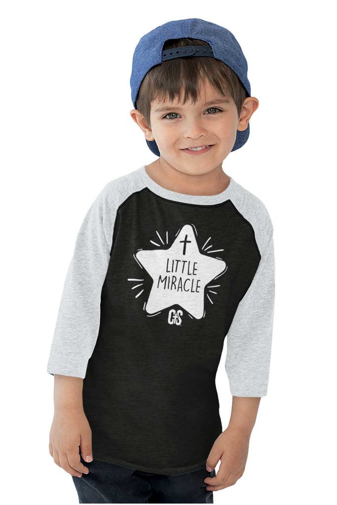Little Miracle Toddler Baseball-Direct To Garment Print-Brisco Baby