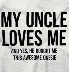 Uncle Loves Me Bough Raglan Romper Bodysuit-Direct To Garment Print-Brisco Baby