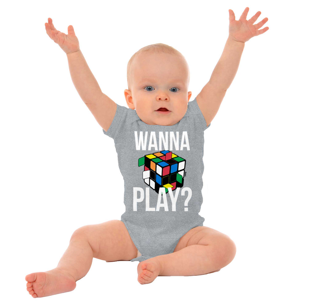 Wanna Play Rubik's Romper Bodysuit-Direct To Garment Print-Brisco Baby