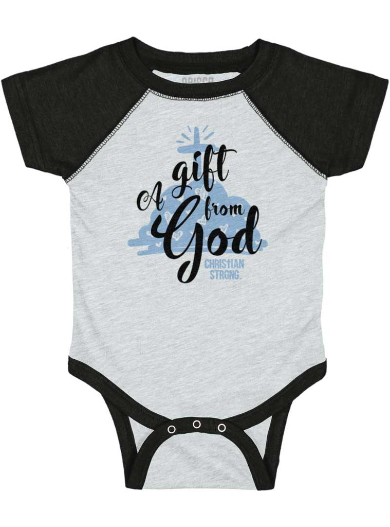 Gift From God Raglan Romper Bodysuit-Direct To Garment Print-Brisco Baby