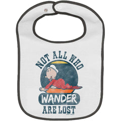 Sweet Pea Wander Trimmed White Snap Bib-Direct To Garment Print-Brisco Baby