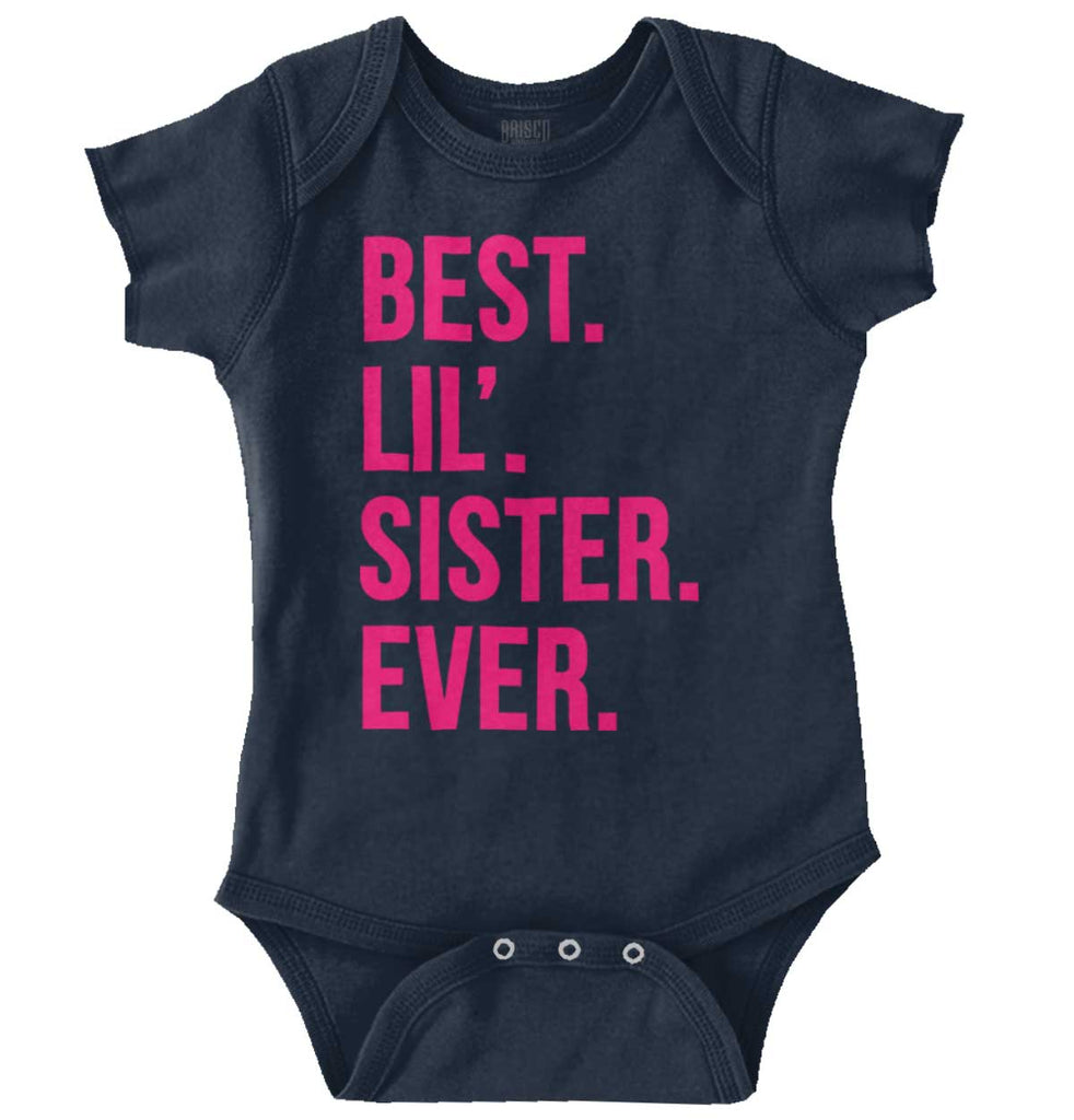 Best Lil Sister Ever Romper Bodysuit-Direct To Garment Print-Brisco Baby