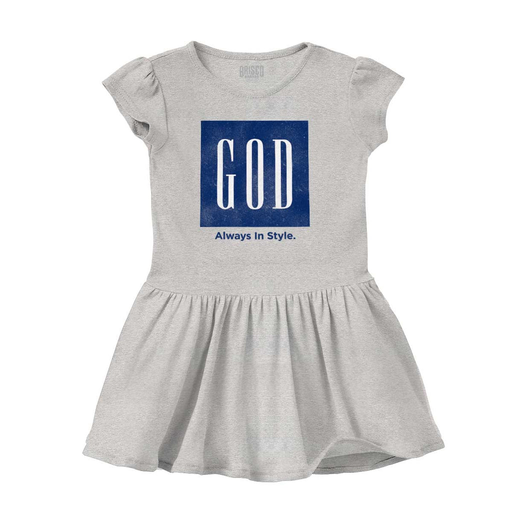 God In Style Solid Baby Infant Dress-Direct To Garment Print-Brisco Baby