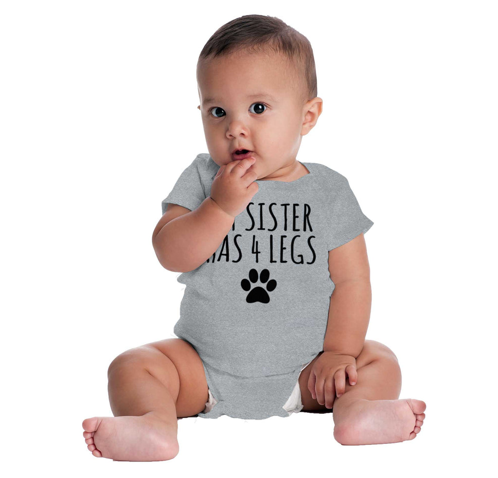 Sister has 4 legs Romper Bodysuit-Direct To Garment Print-Brisco Baby