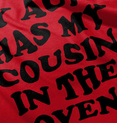 Aunt Has Cousin In Oven Romper Bodysuit-Direct To Garment Print-Brisco Baby