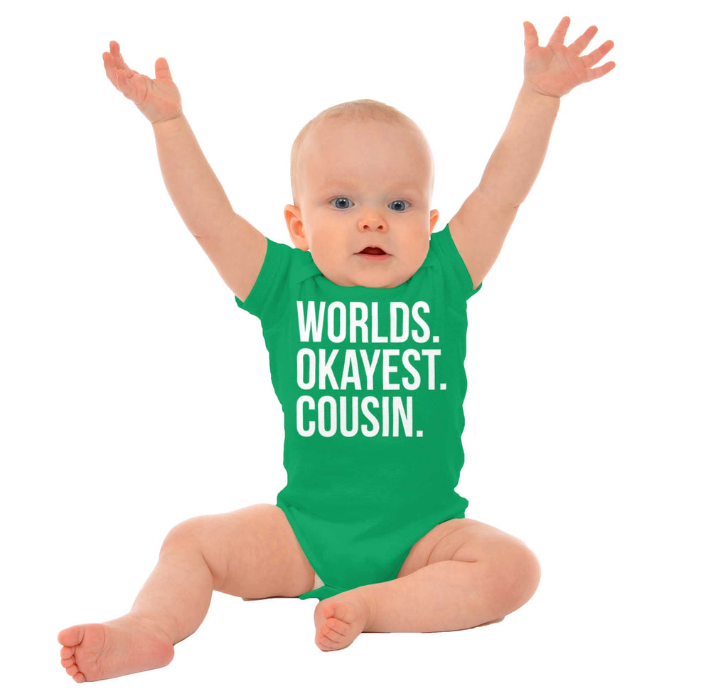 Worlds Okayest Cousin Romper Bodysuit-Direct To Garment Print-Brisco Baby