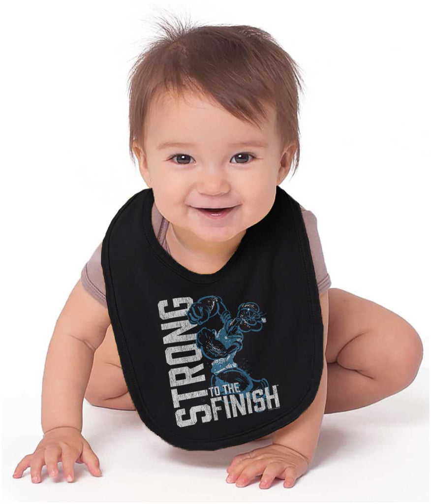 Popeye Muscles Infant Baby Bib-Direct To Garment Print-Brisco Baby