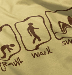 Crawl Walk Swim Infant Toddler T Shirt-Direct To Garment Print-Brisco Baby