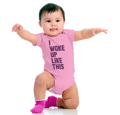 I Woke Up Like This Romper Bodysuit-Direct To Garment Print-Brisco Baby