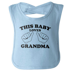 Baby Loves Grandma Infant Baby Bib-Direct To Garment Print-Brisco Baby
