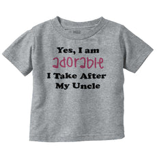 Adorable After Uncle Infant Toddler T Shirt-Direct To Garment Print-Brisco Baby