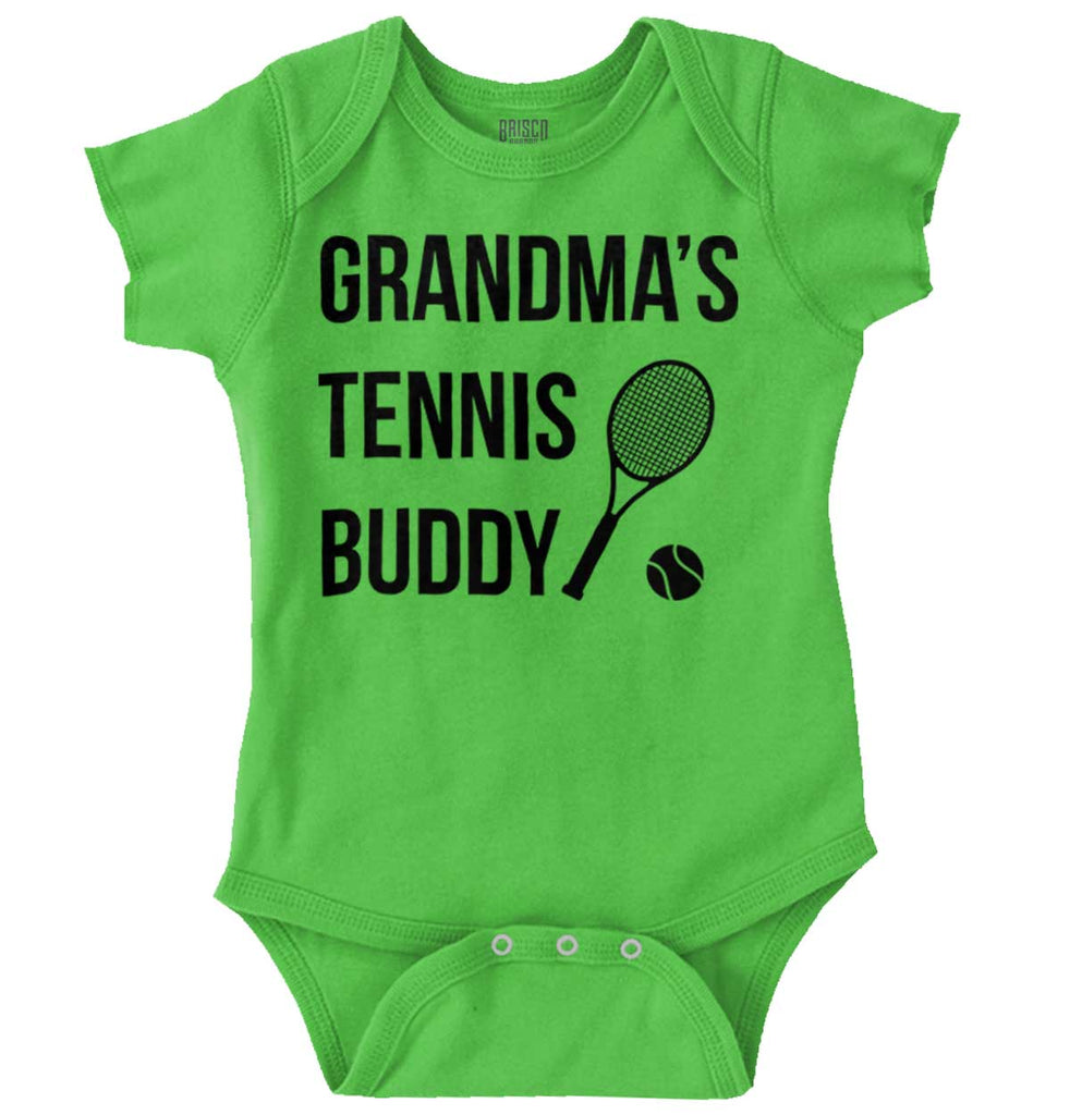 Grandma's Tennis Buddy Romper Bodysuit-Direct To Garment Print-Brisco Baby