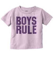 Boys Rule Infant Toddler T Shirt-Direct To Garment Print-Brisco Baby