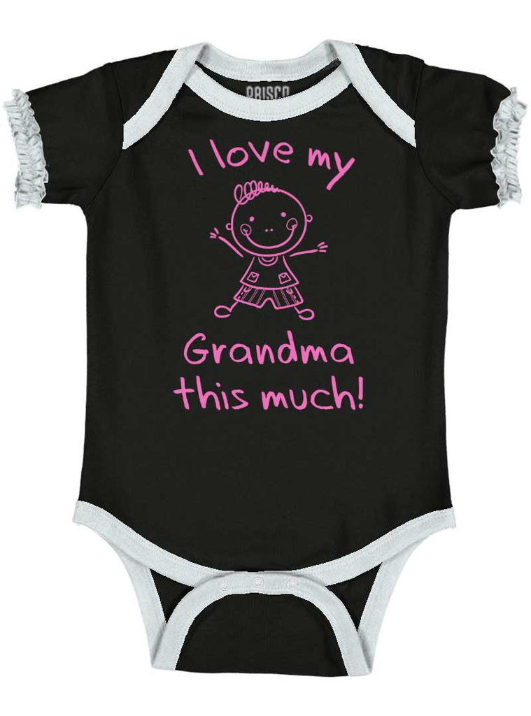Love My Grandma Baby Ruffled Trim Romper-Direct To Garment Print-Brisco Baby