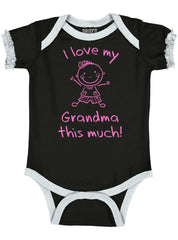 Love My Grandma Baby Ruffled Trim Romper-Direct To Garment Print-Brisco Baby