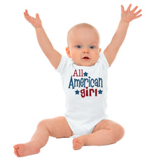 All American Girl Romper Bodysuit-Direct To Garment Print-Brisco Baby