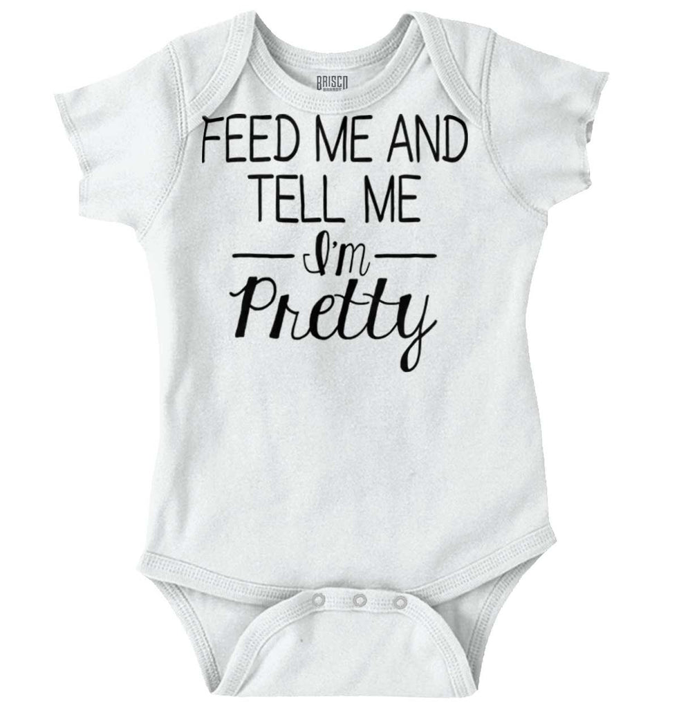 Tell Me I'm Pretty Romper Bodysuit-Direct To Garment Print-Brisco Baby