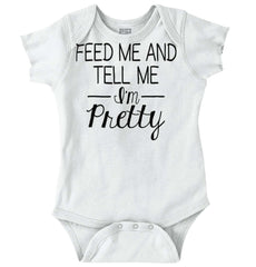 Tell Me I'm Pretty Romper Bodysuit-Direct To Garment Print-Brisco Baby