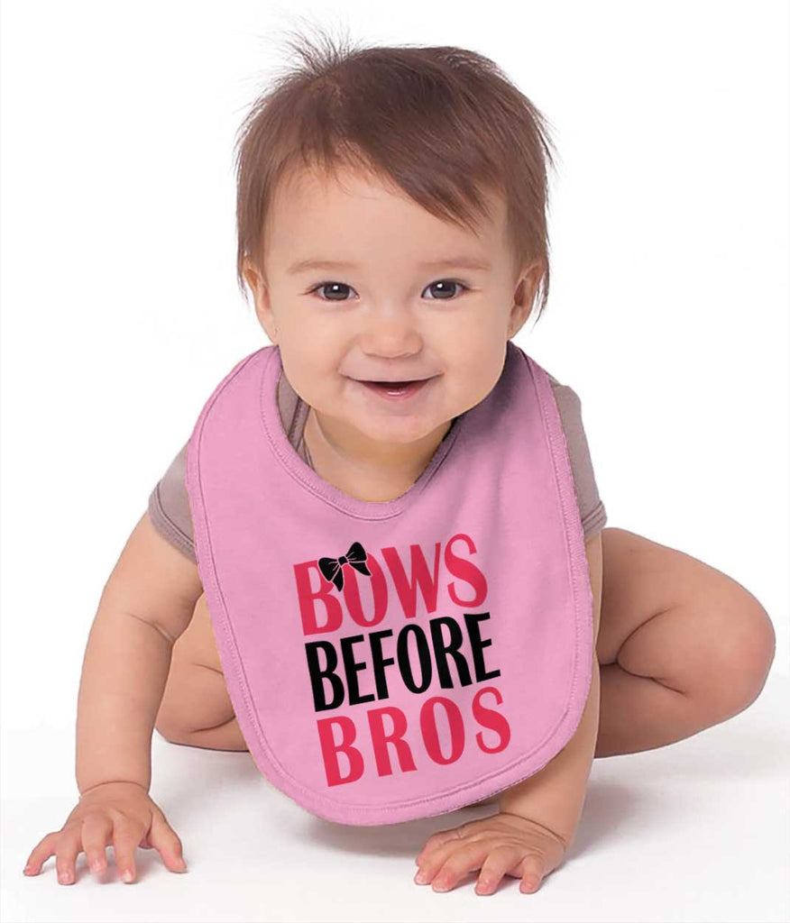 Bows Before Bros Infant Baby Bib-Direct To Garment Print-Brisco Baby