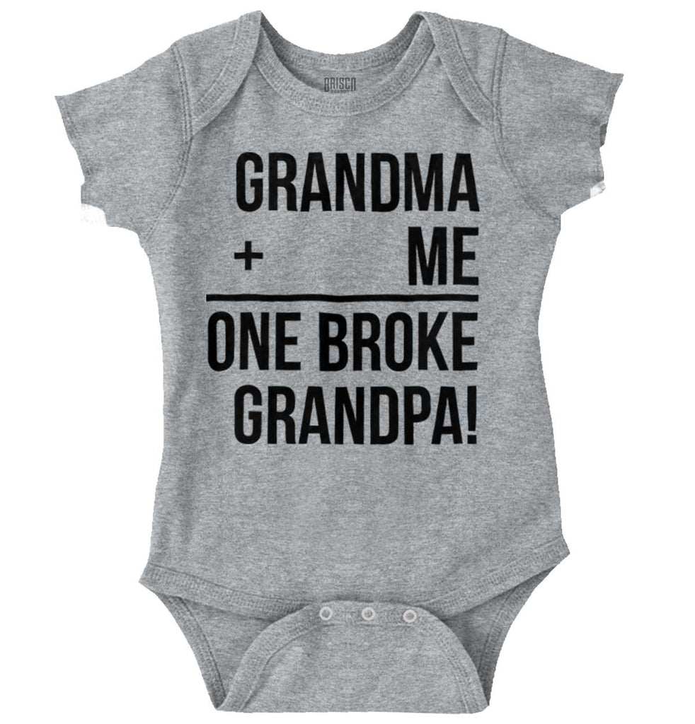 One Broke Grandpa Romper Bodysuit-Direct To Garment Print-Brisco Baby