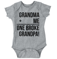 One Broke Grandpa Romper Bodysuit-Direct To Garment Print-Brisco Baby