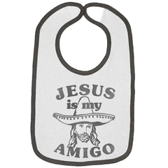 Amigo Jesus Trimmed Colored Velcro Bib-Direct To Garment Print-Brisco Baby