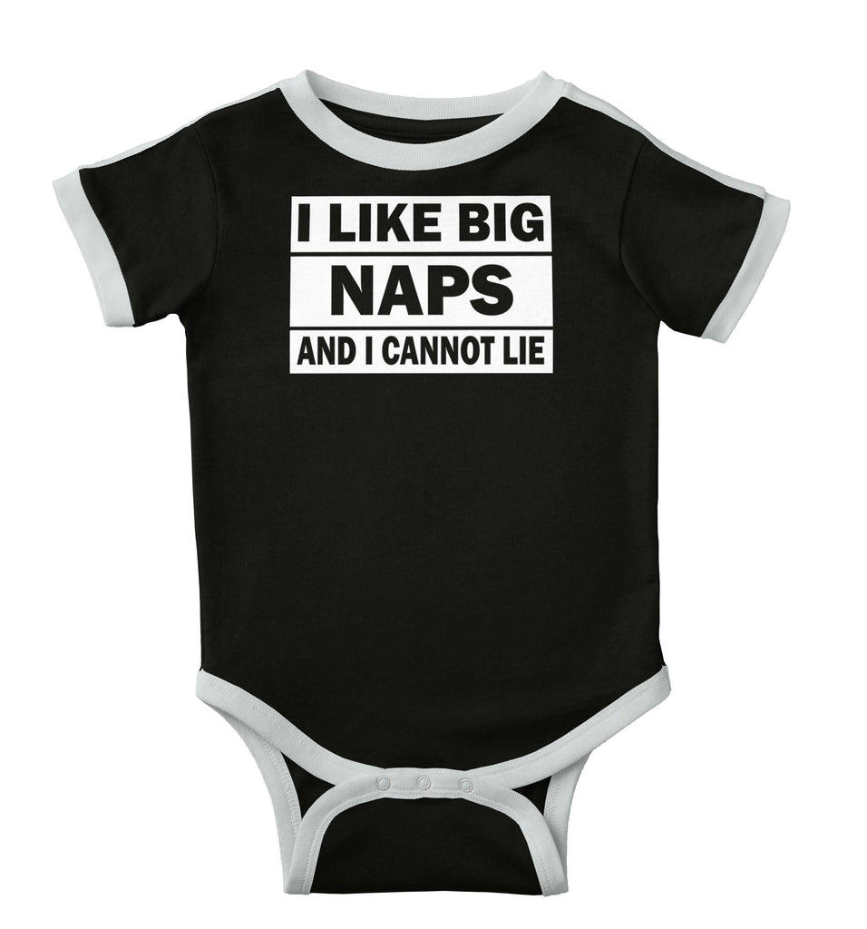 Big Naps Ringer Romper Bodysuit-Direct To Garment Print-Brisco Baby