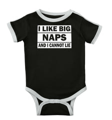 Big Naps Ringer Romper Bodysuit-Direct To Garment Print-Brisco Baby