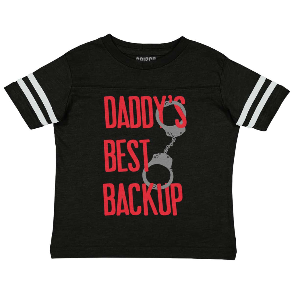 Daddy's Best Backup Toddler Football Jersey Tee-Direct To Garment Print-Brisco Baby
