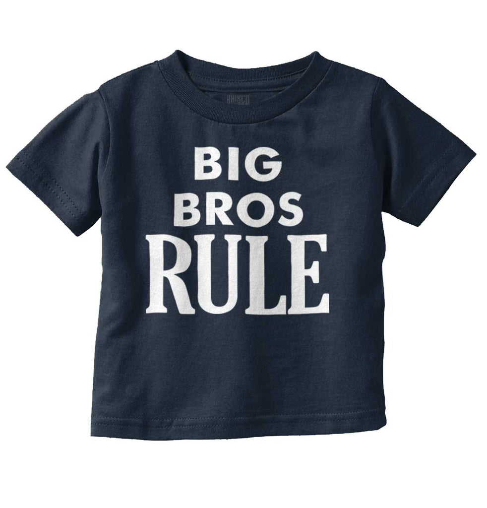 Big Bros Rule Infant Toddler T Shirt-Direct To Garment Print-Brisco Baby