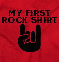 Rock Shirt Ringer Romper Bodysuit-Direct To Garment Print-Brisco Baby