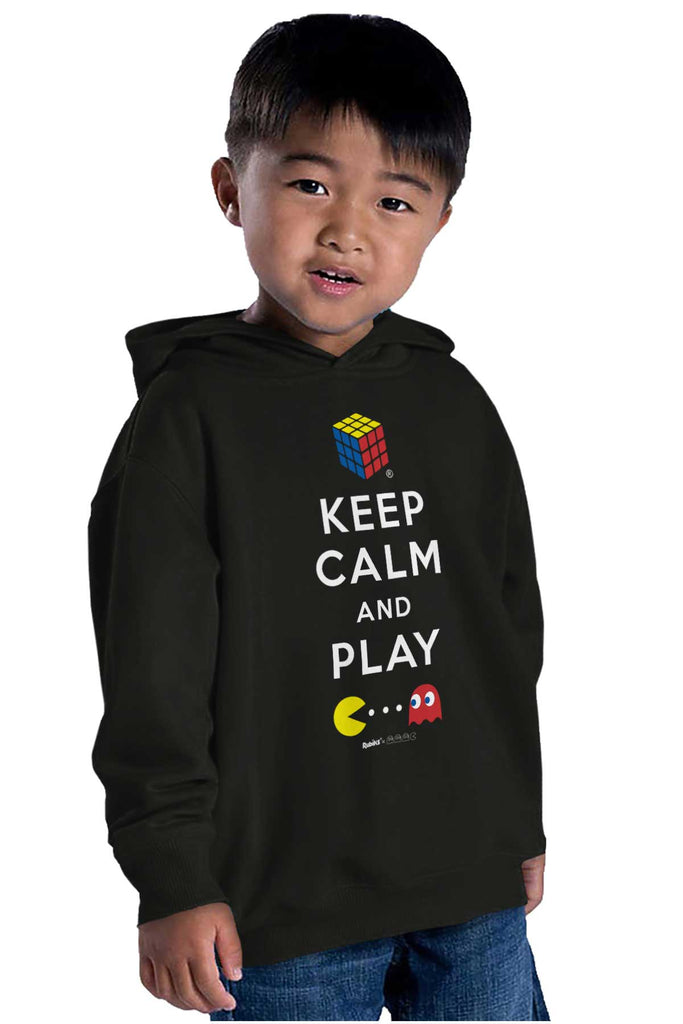 Keep Calm And Play Toddler Pullover Hoodie-Direct To Garment Print-Brisco Baby