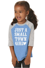 Small Town Girl Toddler Baseball-Direct To Garment Print-Brisco Baby