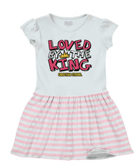 Loved By The King Baby Striped Skirt Dress-Direct To Garment Print-Brisco Baby