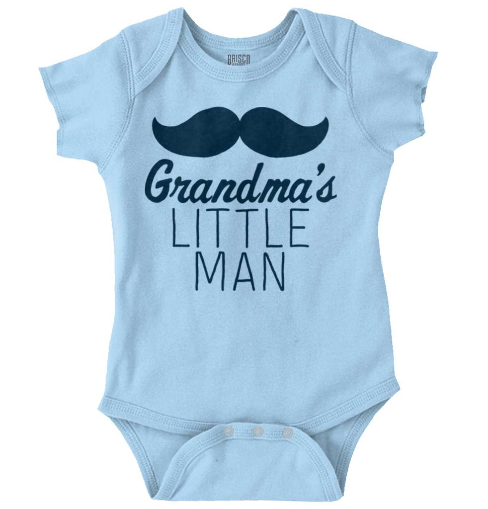 Grandma's Little Man Romper Bodysuit-Direct To Garment Print-Brisco Baby