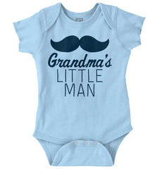 Grandma's Little Man Romper Bodysuit-Direct To Garment Print-Brisco Baby