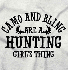 Camo Bling Hunting Thing Romper Bodysuit-Direct To Garment Print-Brisco Baby