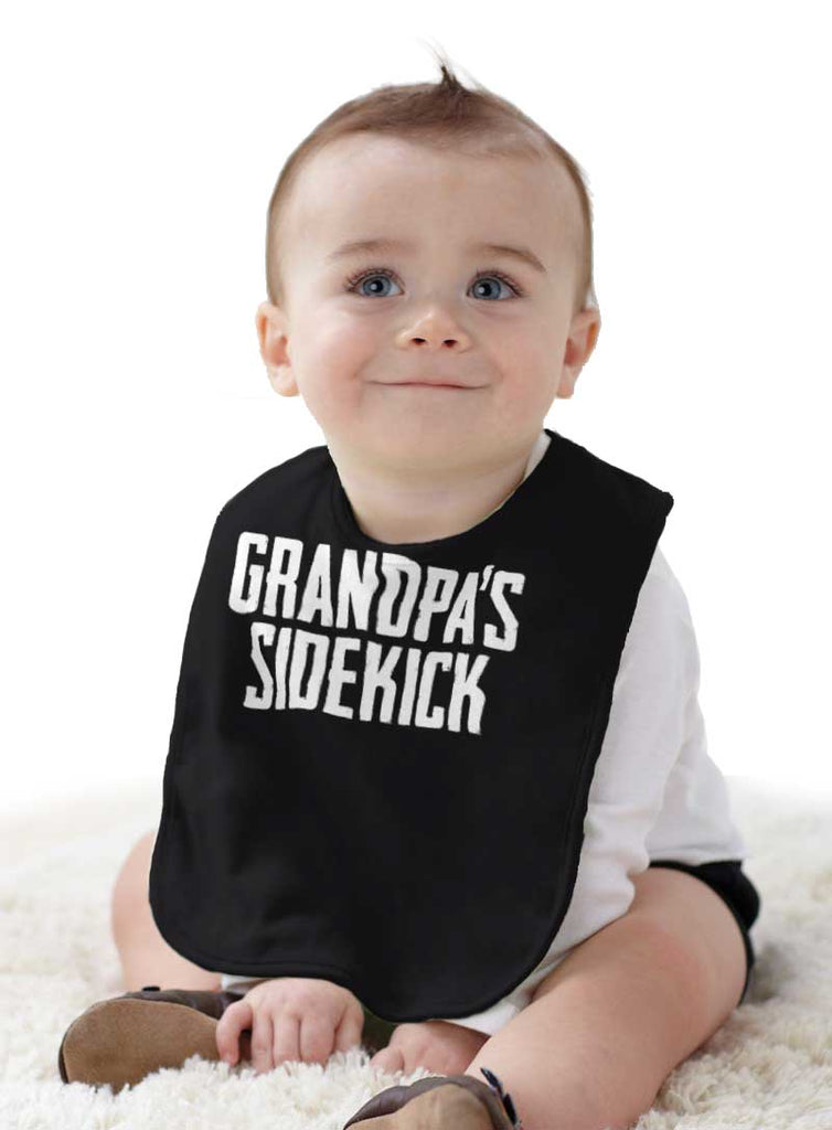 Grandpa's Sidekick Infant Baby Bib-Direct To Garment Print-Brisco Baby
