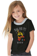 Solve It Pac-Man Toddler Ruffled Trim T-Shirt-Direct To Garment Print-Brisco Baby