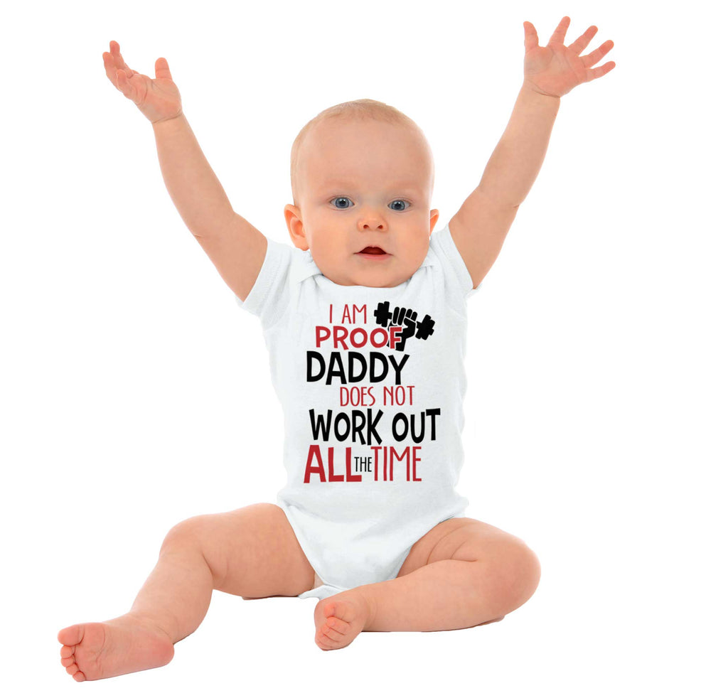 Fitness Father Romper Bodysuit-Direct To Garment Print-Brisco Baby